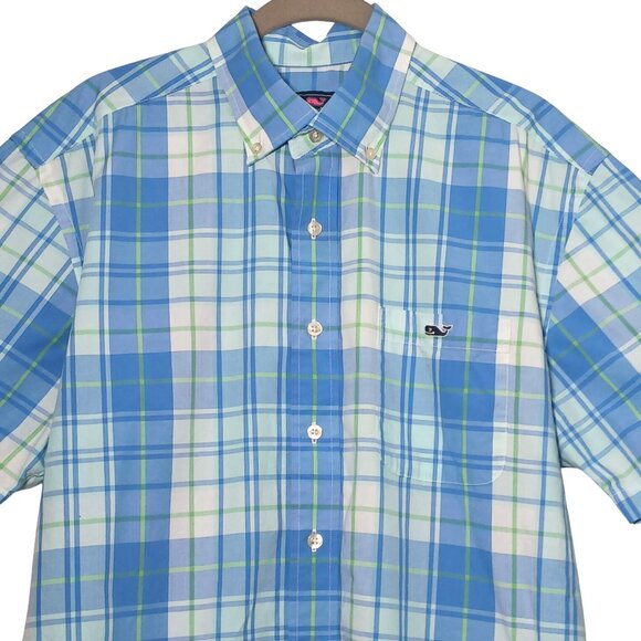 Vinyard Vines‎ Men's Short Sleeve Cotton Collared Button-up Shirt Plaid Size M - Picture 3 of 12